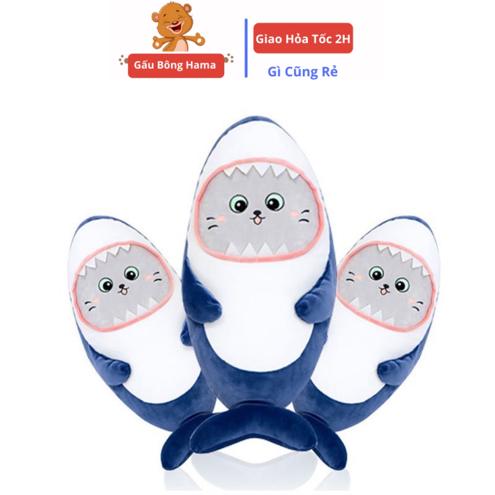Gấu Bông Cá Mập Mặt mèo Cao Cấp Hama