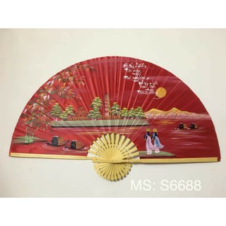 ( Size Lớn 1m5) Quạt Lụa Tranh Treo Tường Khổ Lớn