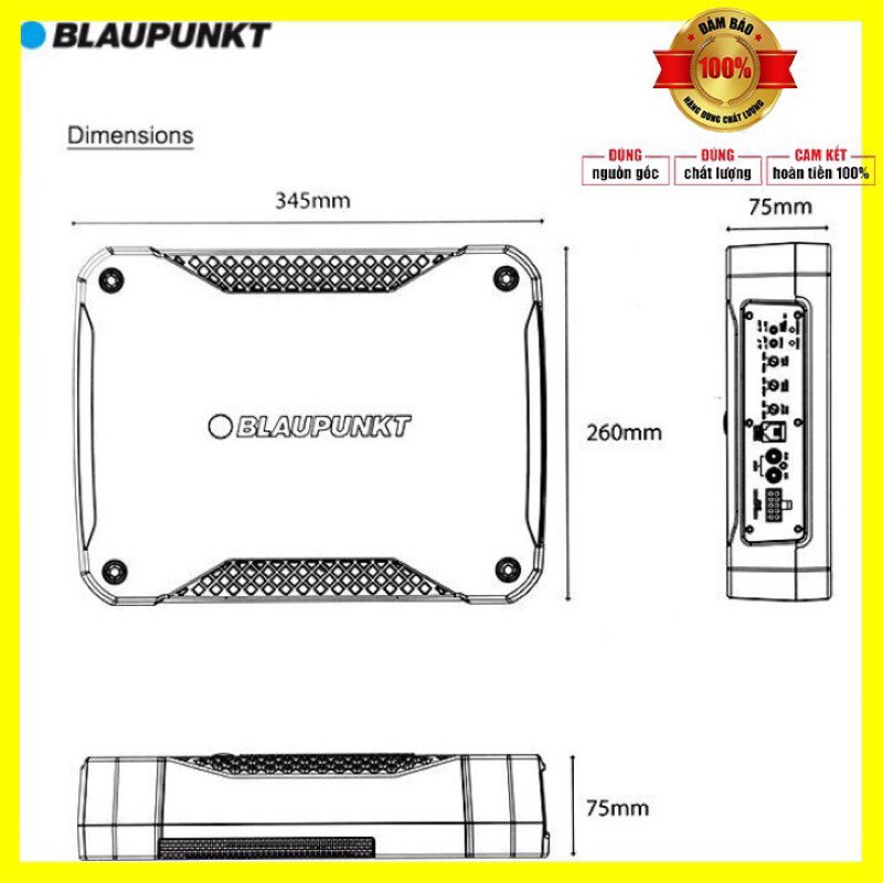 [CHÍNH HÃNG free ship]Loa sub Blaupunkt 180A, loa sub trầm đặt gầm ghế ô tô, công nghệ Đức