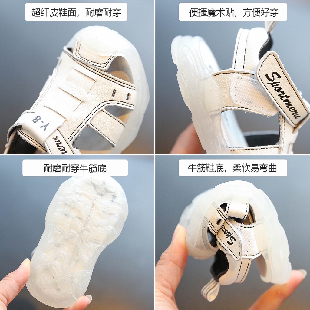 Sandal cho bé trai - dép quai hậu rọ tập đi cho bé từ 6th đến 4 tuổi da mềm, đế êm phù hợp với mùa hè (sz15-sz25) Y8