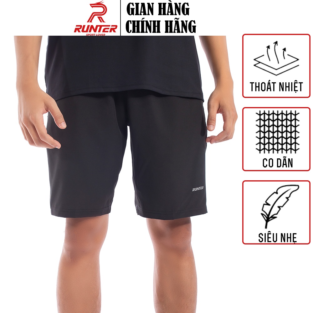 Quần đùi nam RUNTER Thể Thao Chất Vải Gió Đẹp Chun Mềm Mại,Co Giãn Vận Động Thoải Mái Hàng Nhà Máy Chất Lượng Cao RT01