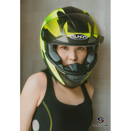 Mũ bảo hiểm fullface SUNDA 811 tem phản quang hàng chính hãng[Bảo hành 12 tháng]
