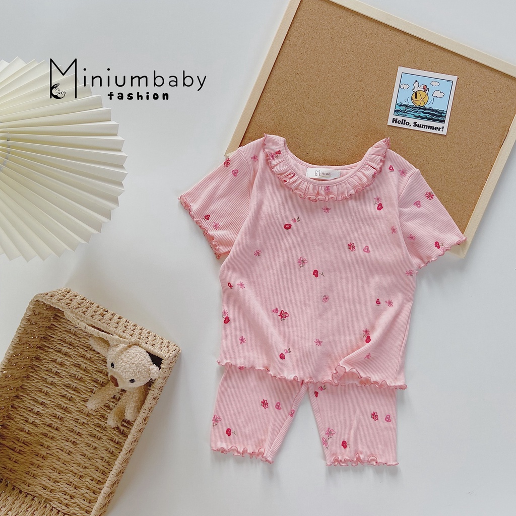 Set bộ thu đông cho bé gái Minium, Quần áo trẻ em chất liệu cotton cho bé từ 1-6 tuổi-SB1041