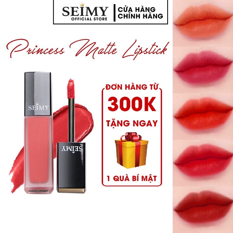 Son kem lì Seimy - Princess Lipstick Matte - Son thiên nhiên an toàn cho bà bầu, kháng nước, nhiều dưỡng
