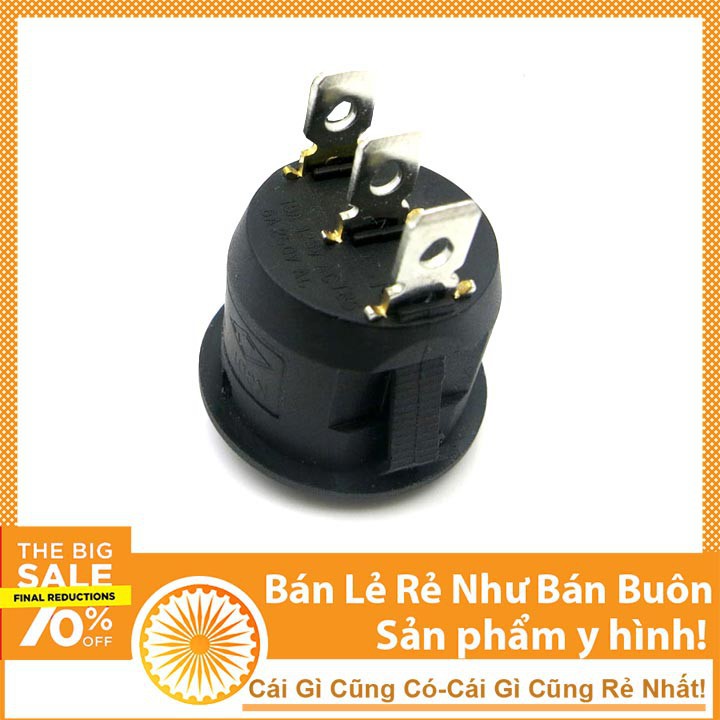 Công Tắc Bập Bênh Tròn Có Đèn 3 Chân KCD2 6A 250V - NTHN