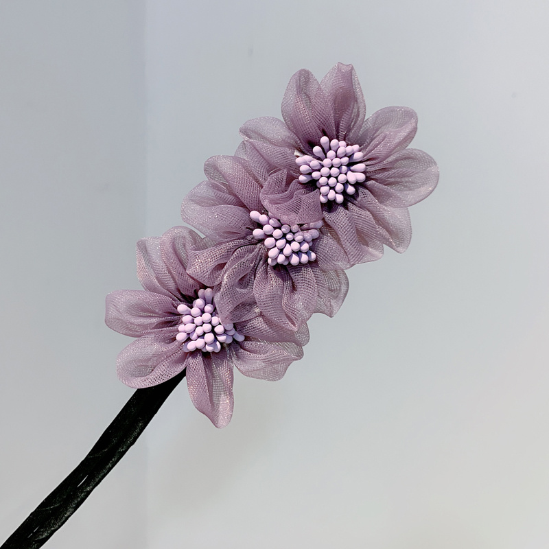 Dây buộc tóc đính hoa phong cách Hàn Quốc thời trang cao cấp cho nữ