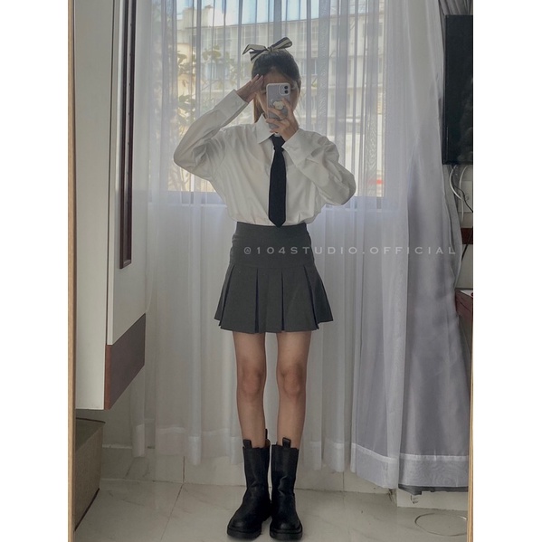Áo sơ mi tay dài oversize không túi