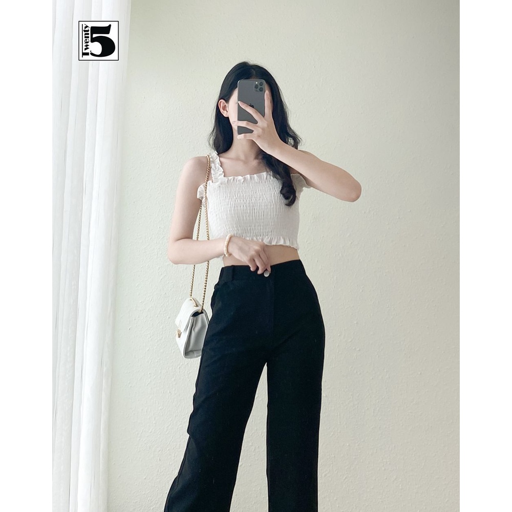 Áo hai dây dáng ôm ngắn bo chun co dãn năng động Twentyfive 4135