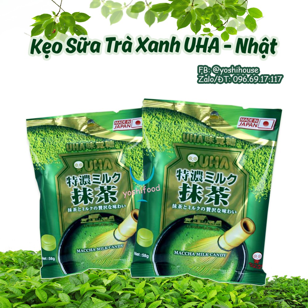 Kẹo Sữa Trà Xanh UHA - Nhật