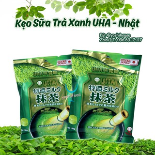 Kẹo trà xanh nhân sữa 8.2 UHA Nhật 84G