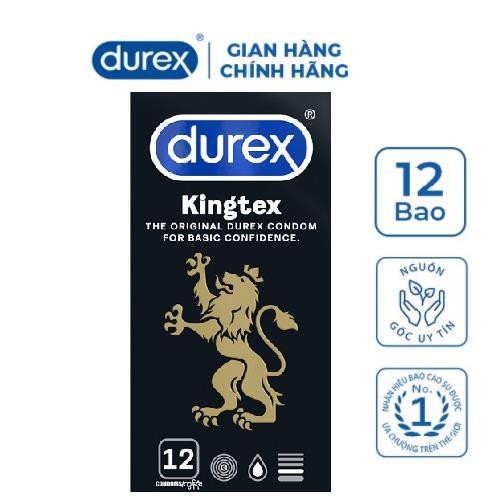 Bao cao su Durex Kingtex, size 49mm, Hộp 12 cái, Durex Kingtex ôm sát,Tăng cảm xúc mãnh liệt