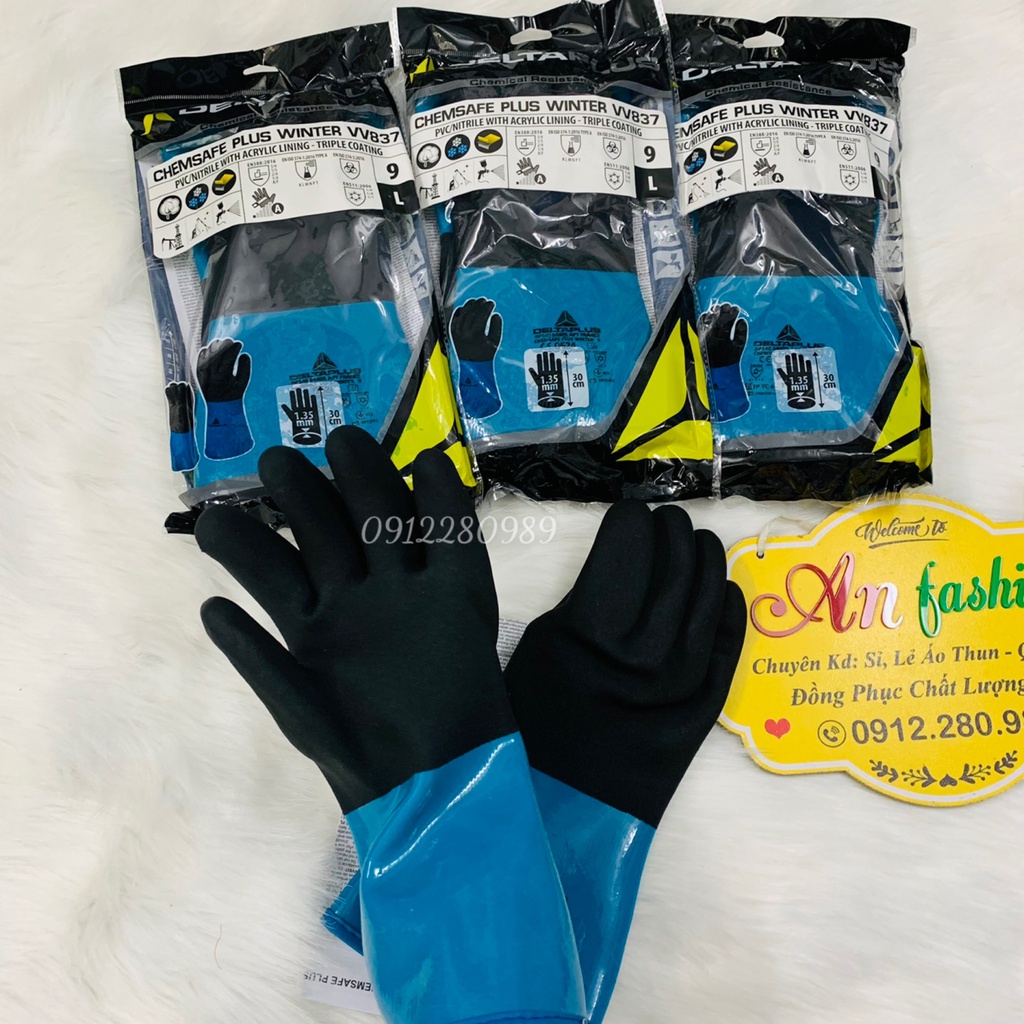 Găng tay kho đông lạnh Deltaplus VV837 chịu được âm 40 độ hàng nhập khẩu Pháp _ Hình chụp thật