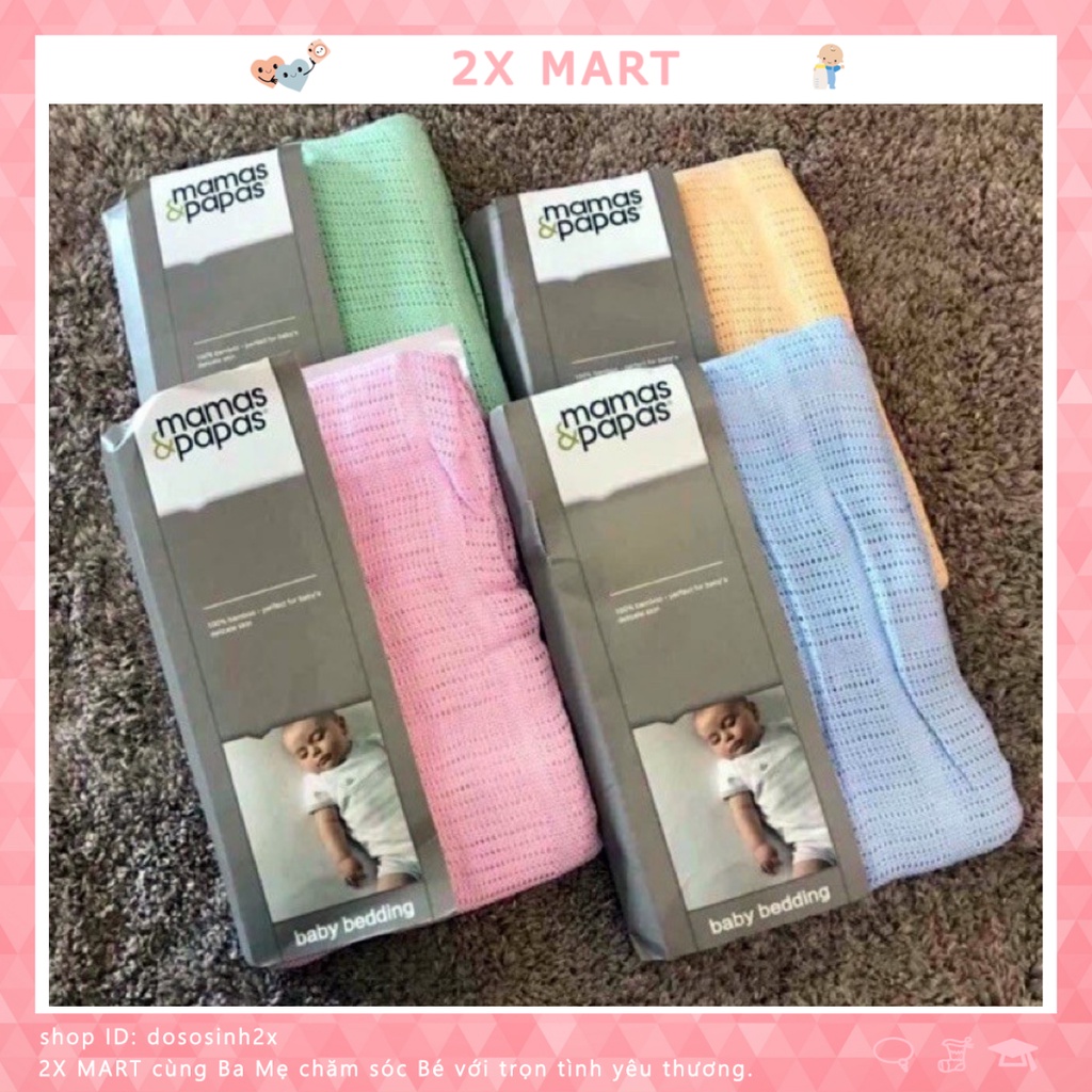 Chăn cho bé sơ sinh lưới chống ngạt sợi tre MAMA PAPA - 2X Mart