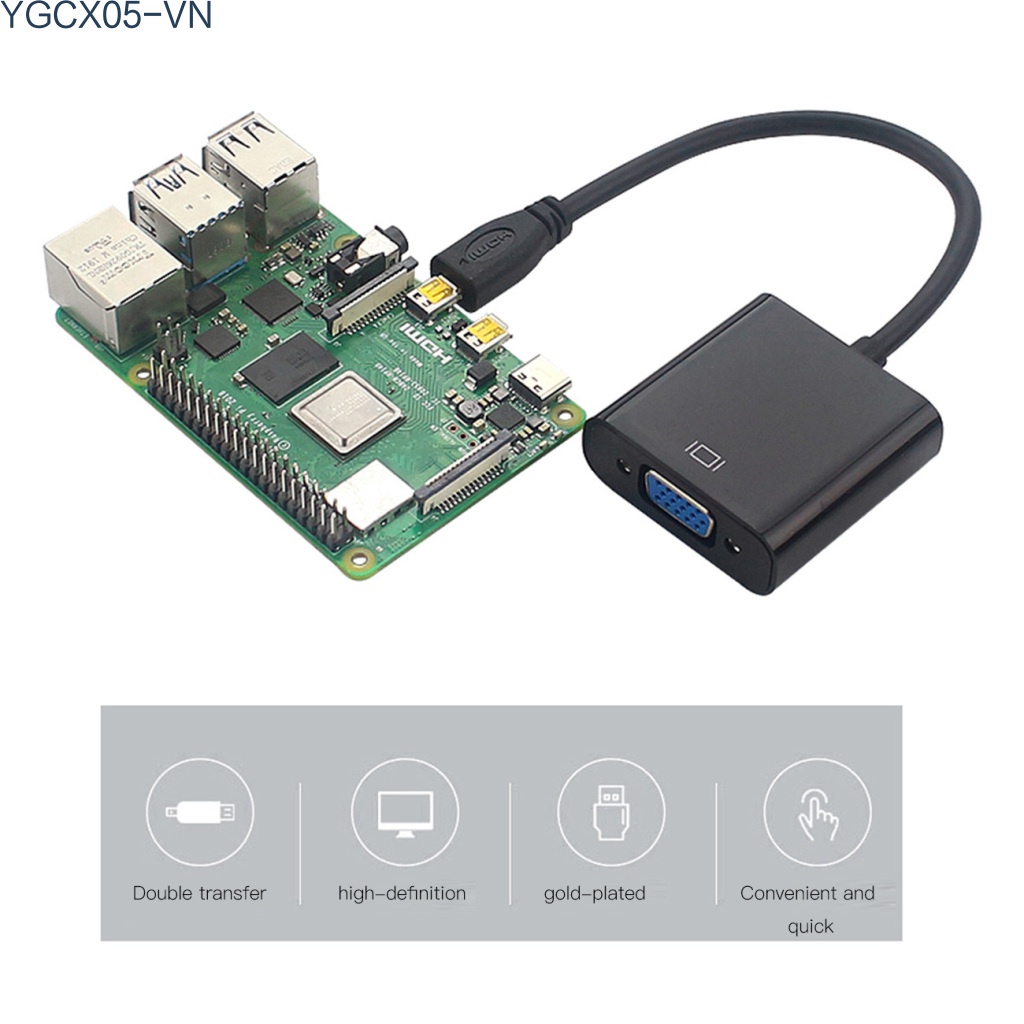 Cáp Chuyển Đổi Âm Thanh Từ Đầu Cắm Sang Ổ Cắm + Cổng Cắm Usb + Đầu Cắm Micro Hdmi Sang Vga Cho Điện Thoại / Raspberry Pi 4 | BigBuy360 - bigbuy360.vn