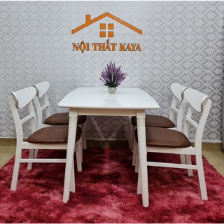 Set Bàn Ăn 4 Ghế Lunar (Nâu)