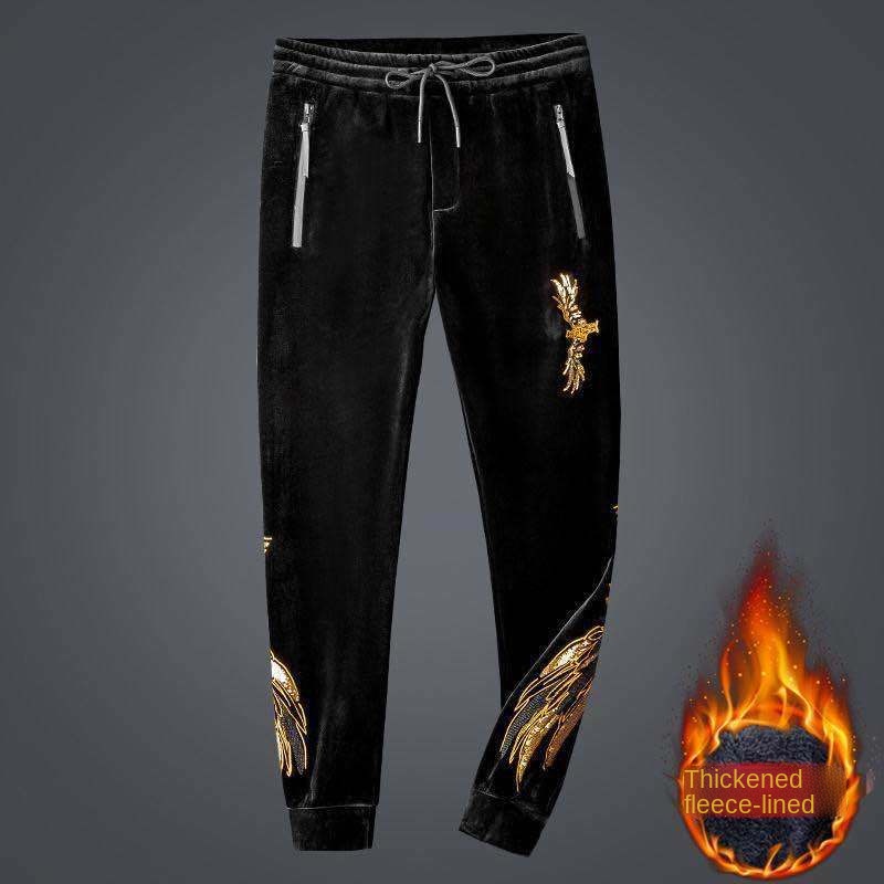 Set đồ thể thao vải nhung dày phong cách Hàn Quốc thời trang mùa đông cho nam