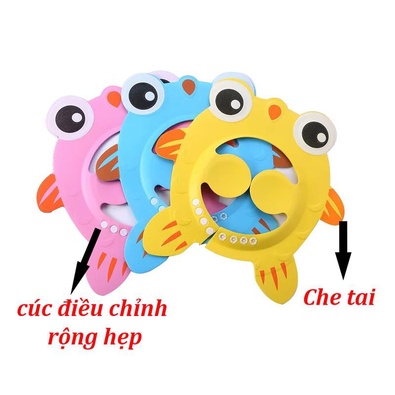 Mũ gội đầu cho bé hình cá chắn nước chắn bọt