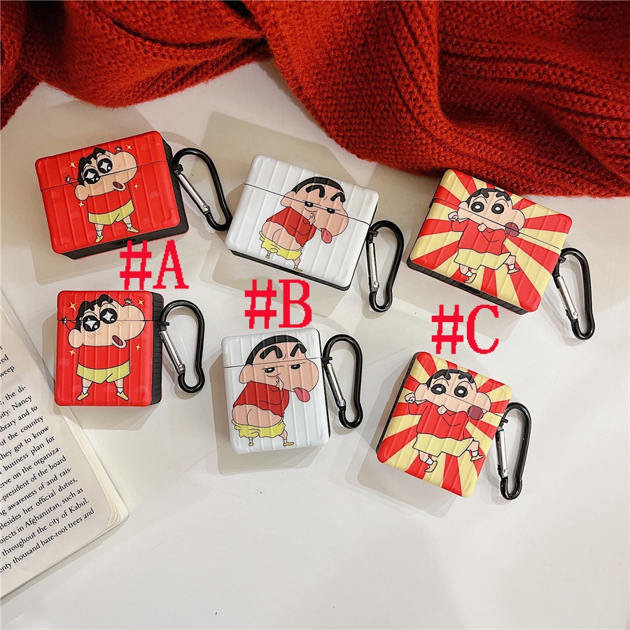 Vỏ Bảo Vệ Hộp Sạc Tai Nghe Airpods Pro Airpods 3 gen3 Airpods 2 Bằng Silicon Hình Cậu Bé Bút Chì Shin Chan