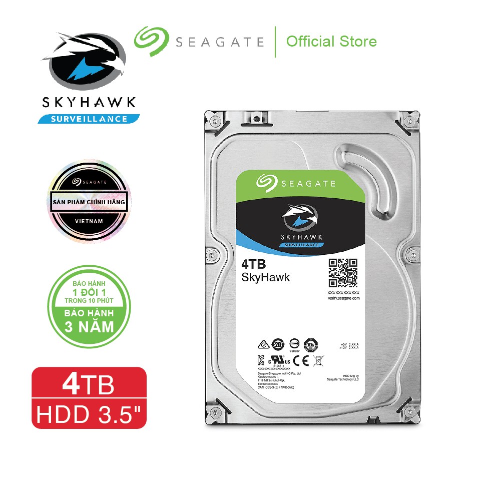 Ổ cứng HDD 3.5" Camera Seagate SkyHawk 4TB_5900RPM_ST4000VX016