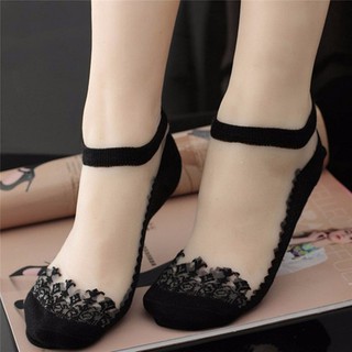Đôi Vớ/Tất Ren Nữ Công Chúa Cổ Ngắn (Đen)