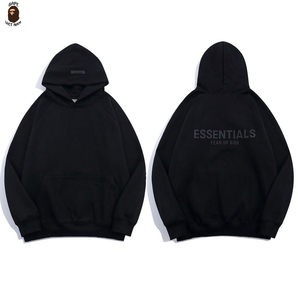 [Best Quality] Áo Hoodie Essentials Silicon Logo SS2021, Hoodie FOG chất liệu Cotton, 4 màu Đen, Xám, Tan, Kem BapeVN.