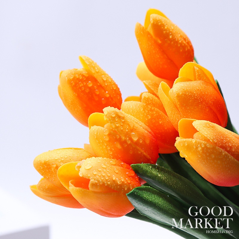 Bó Hoa Tulip Nhân Tạo Mini Bằng PU 20 Màu HGJ402 Dùng Trang Trí Nhà Cửa