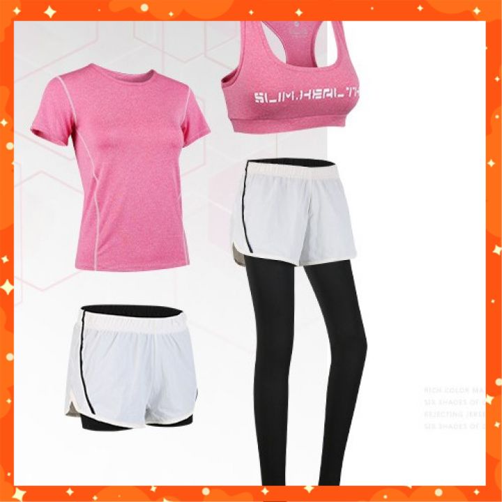 Bộ quần áo thể thao nữ, bộ đồ tập Gym Yoga Aerobic nữ đẹp sét 4 món