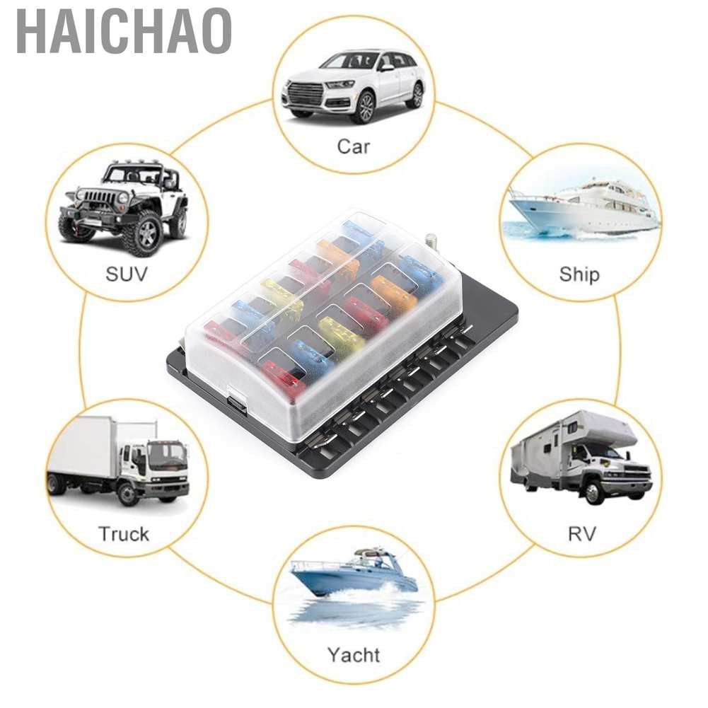 Hộp Cầu Chì Haichao 12 Chiều Kèm Giá Đỡ Đèn Led Báo Hiệu Cho Xe Hơi / Xe Tải