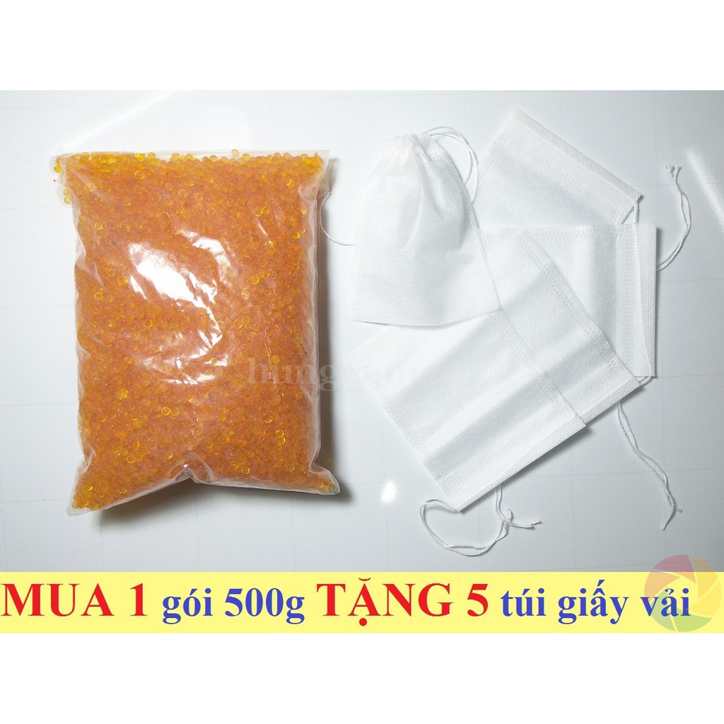 [Mau giao hàng] Gói 500g Hạt chống ẩm, hạt hút ẩm MÀU CAM chuyên dụng cho máy ảnh