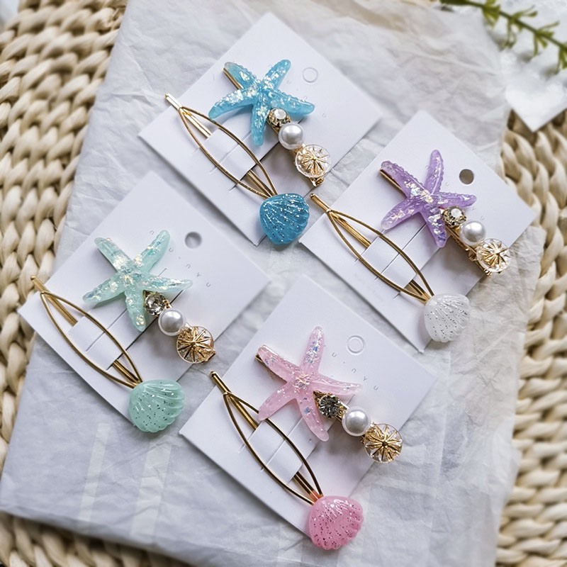 Kẹp tóc đính đá và ngọc trai giả thanh lịch dành cho nữ