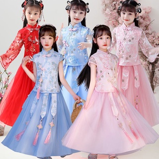 Đầm Công Chúa Kiểu Hán Phục Trung Hoa Thời Trang Xuân Hè Cho Bé Gái