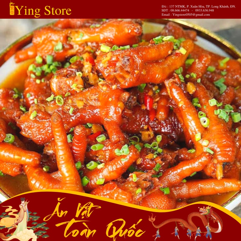 Chân gà cay ướp xì dầu đồ ăn vặt Việt Nam thơm ngon gói 80g | BigBuy360 - bigbuy360.vn