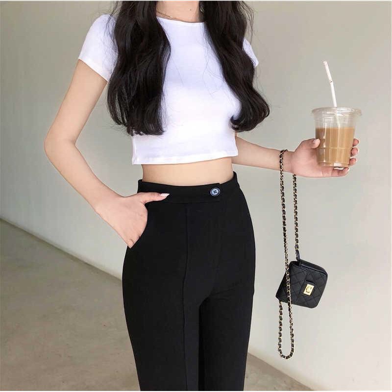 Áo Croptop Ôm Nữ🌸 Croptop Trơn Ngắn Tay Body So hot | BigBuy360 - bigbuy360.vn