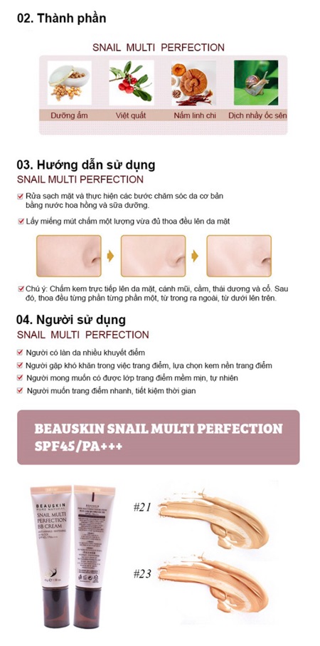 [KEM NỀN] Kem nền làm trắng và chống nhăn BB Cream Snail Multi Perfection  Hàn Quốc 45g - Hàng Chính Hãng... | BigBuy360 - bigbuy360.vn