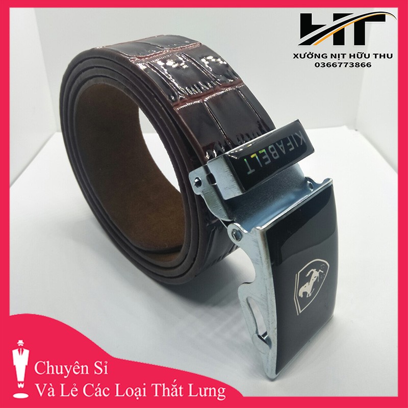 🎁FREESHIP🎁 Thắt lưng da pu vân cá sấu nam cao cấp - rộng 38mm khóa lăn, dây lưng nam