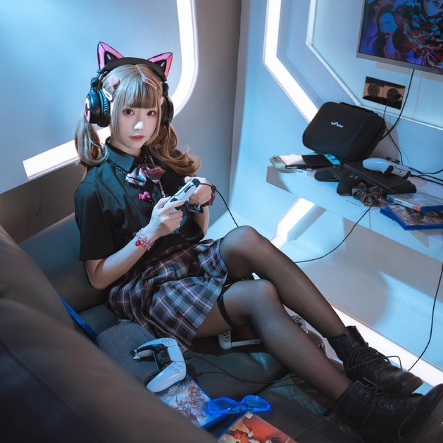 Tai nghe tai mèo Demon Dance YOWU Cat Ear Headphone 4 phiên bản Elf Black.
