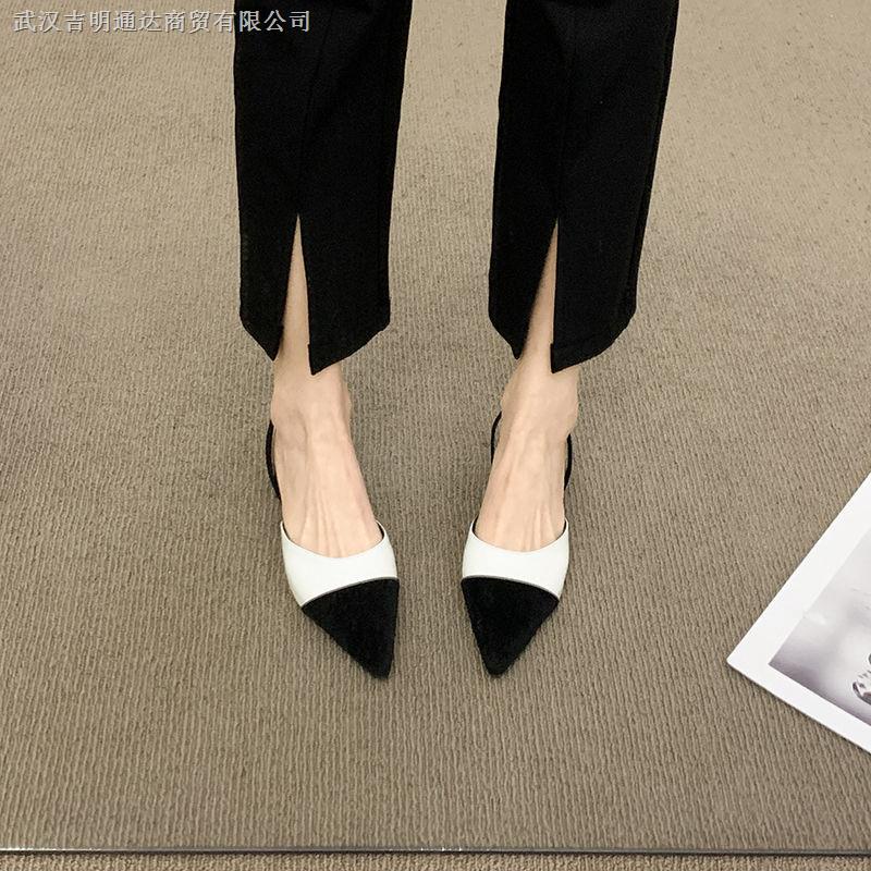 Giày Sandal Mũi Nhọn Gót Thấp Chống Trượt Thời Trang Mùa Hè Dành Cho Nữ 2022