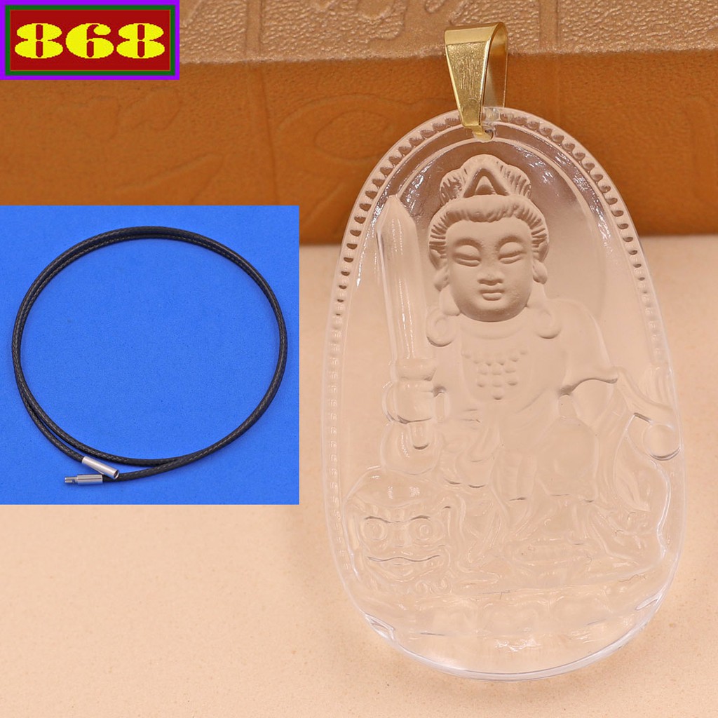 Mặt dây chuyền Phật Văn thù pha lê 3.6 cm MVFLTB3 - Hộ mệnh tuổi Mão
