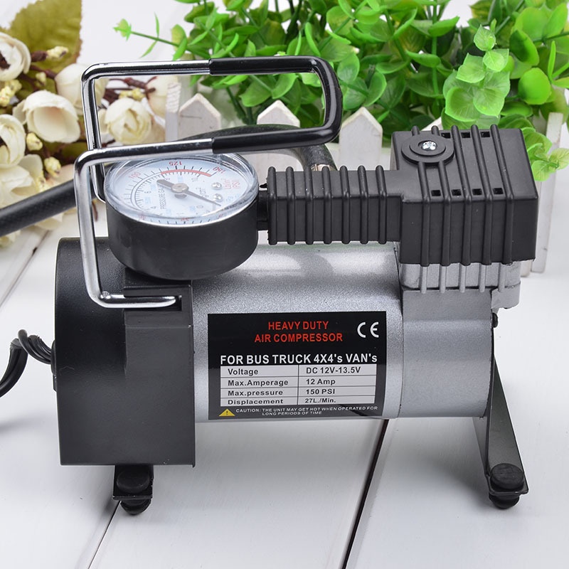 Máy Nén Khí Bơm Hơi Nén Khí Mini 12V bơm hơi ô tô bơm xe máy xe đạp bơm điện bơm lốp xe Trọng Lượng Nhẹ Tay Cầm Vững Chắ