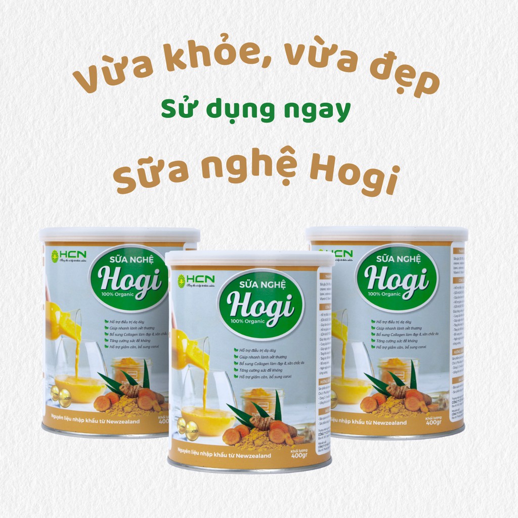 [ Hàng cao cấp] Sữa Nghệ HOGI 400 Gram Giúp Da Sáng Mịn, Ngừa Nám