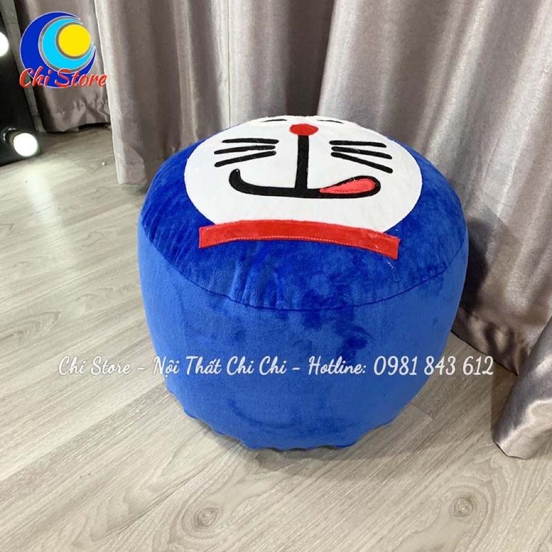 Ghế Đôn Gác Chân Sofa Hình Thú, Đôn Sofa Tròn Xinh Trong Hạt Xốp Có Khoá Kéo Tiện Dụng
