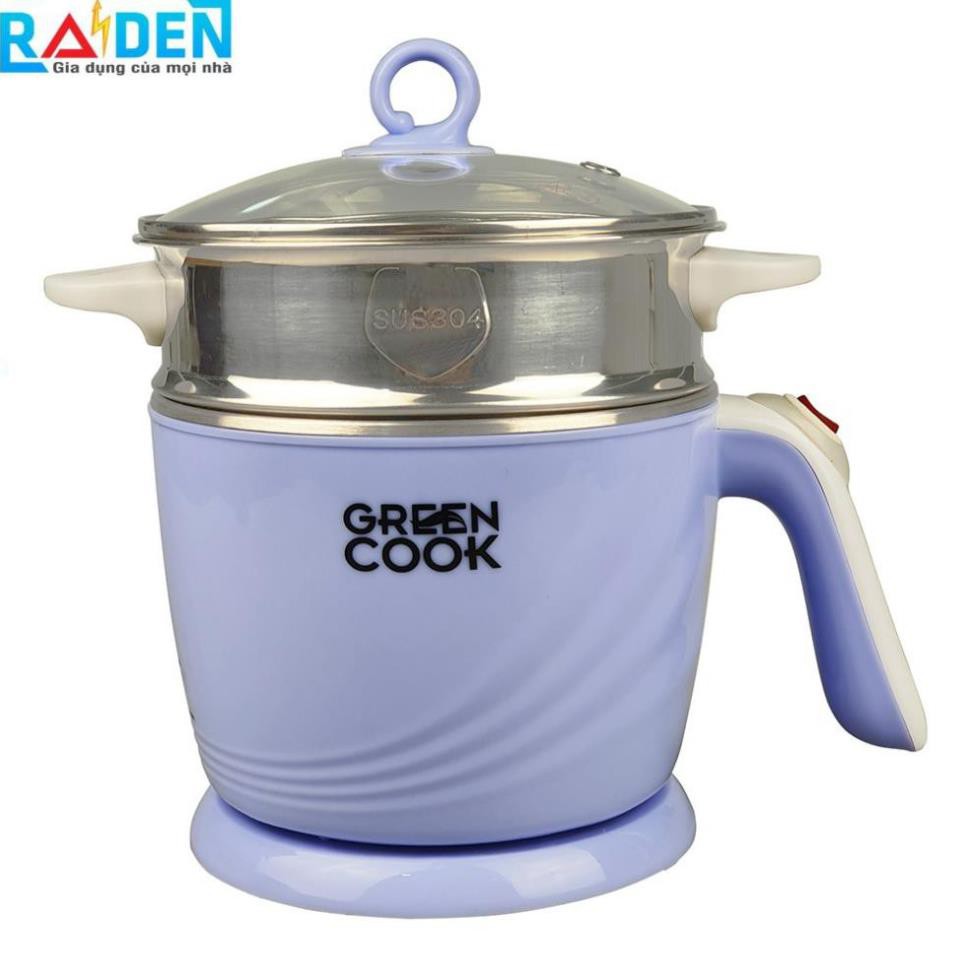 Ca điện đa năng Green Cook GCEK12D01 có thể nấu lẩu, hấp thức ăn, thích hợp cho văn phòng
