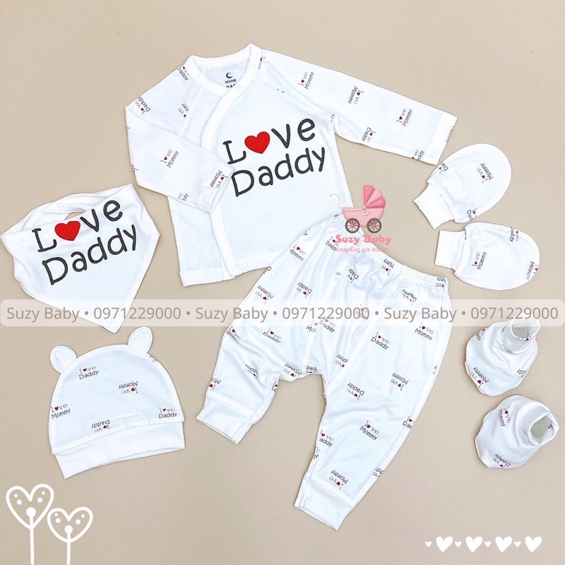 SET BỘ SƠ SINH MOON PETIT đầy đủ phụ kiện, Suzy baby