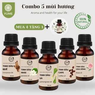 Combo 5 chai tinh dầu tặng 1 lọ hương nhài