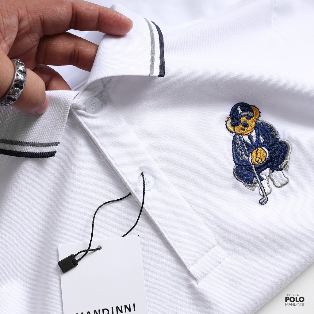 Polo Bear phối viền cổ thêu logo gấu Mandinni | BigBuy360 - bigbuy360.vn