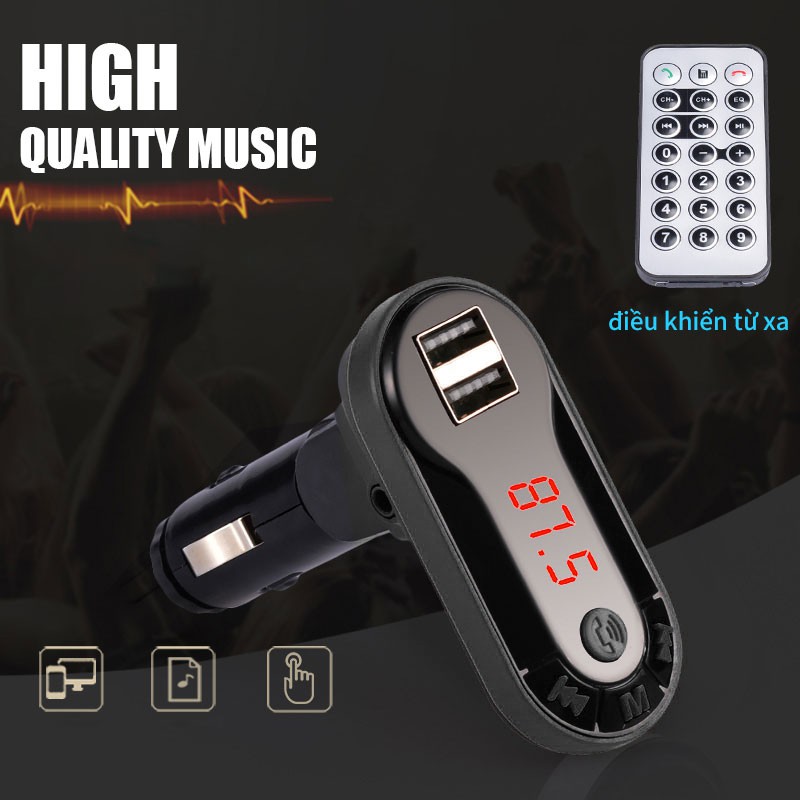 Bộ sạc ô tô USB Bluetooth I9BT 12-24V USB hỗ trợ nghe nhạc MP3 đa chức năng/ gắn thẻ nhớ TF