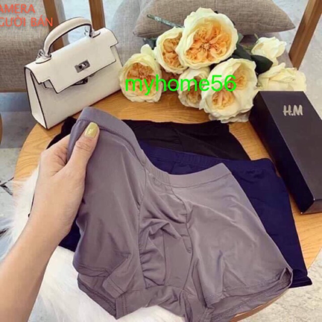 Hộp 4 quần lót đùi vải đúc boxer cao cấp full box