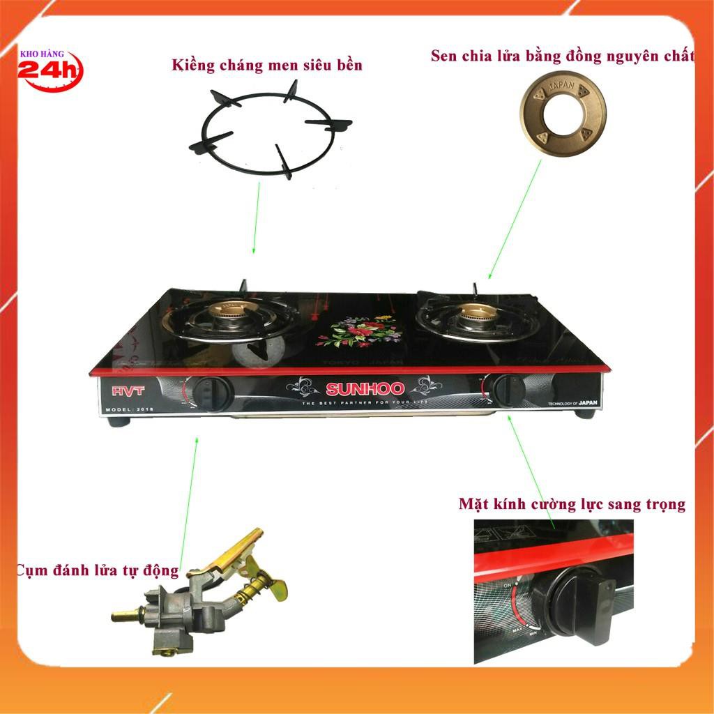 Bếp gas đôi mặt kính SUNHOO vừa rẻ vừa đẹp vừa an toàn, không vừa ý không tính tiền