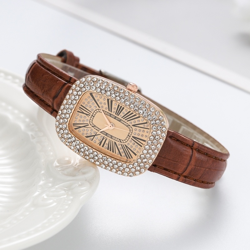 Đồng Hồ Quartz Nữ Đính Hột Xoàn Dây Da Thời Trang | BigBuy360 - bigbuy360.vn