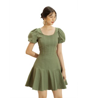 OLV - Đầm kiểu màu xanh Lark Green